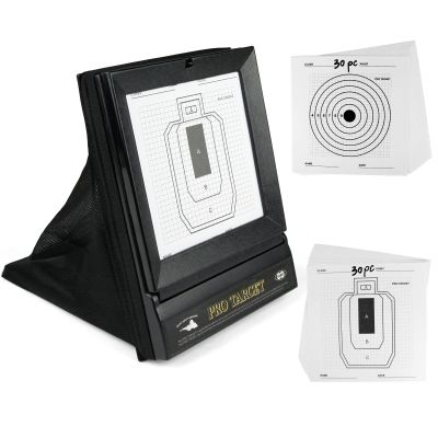 Airsoft Target with BB Catcher  Portable, Reusable BB Gun Targets for Indoor Outdoor Shooting Practice, Includes 60 Replaceable Paper Sheets, Mess-Free Target Trap for Backyard or Range