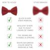 Bow Tie House Boys Classic Pre-Tied Bow Tie Formal Solid Tuxedo (Medium, Red) view 3