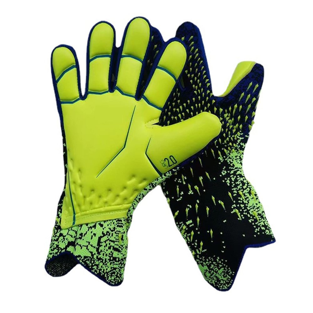 Guaber Soccer Goalkeeper Gloves Goalie Training Gloves Strong Grip Anti-Slip and Breathable for Adults and Children Green 6