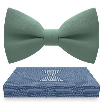 Bow Tie House Babies Sage Green Classic Pre-Tied Bow Tie Formal Solid Tuxedo (Small, Green Fern)