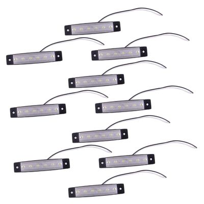 beler 10Pcs Marine Boat White 6 LED Lamp Cabin Deck Courtesy Stern Transom Step Light