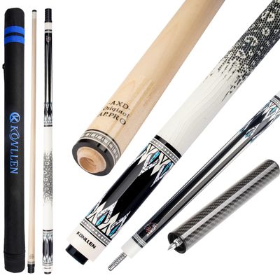 KONLLEN Maple Pool Cue Stick  Low Deflection Billiard Cue Set for Adults with Extension and Cue Case