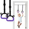 EXQ Home Kids Gymnastic Rings Pull up Rings for Chlidren Exercise,Indoor Gym Ring,Kids Gymnastics Rings with Adjustable Straps,Load Bearing 220lb,Purple Hands Tape (NO Bar) view 1