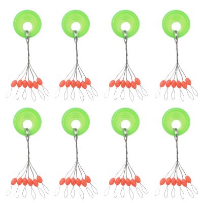 EUPHENG 600Pcs Fishing Rubber Bobber Stops, 6 in 1 Float Sinker Stopper, Bobber Stoppers for Fishing Line Oval Shape Column Shape Size L,M,S Available