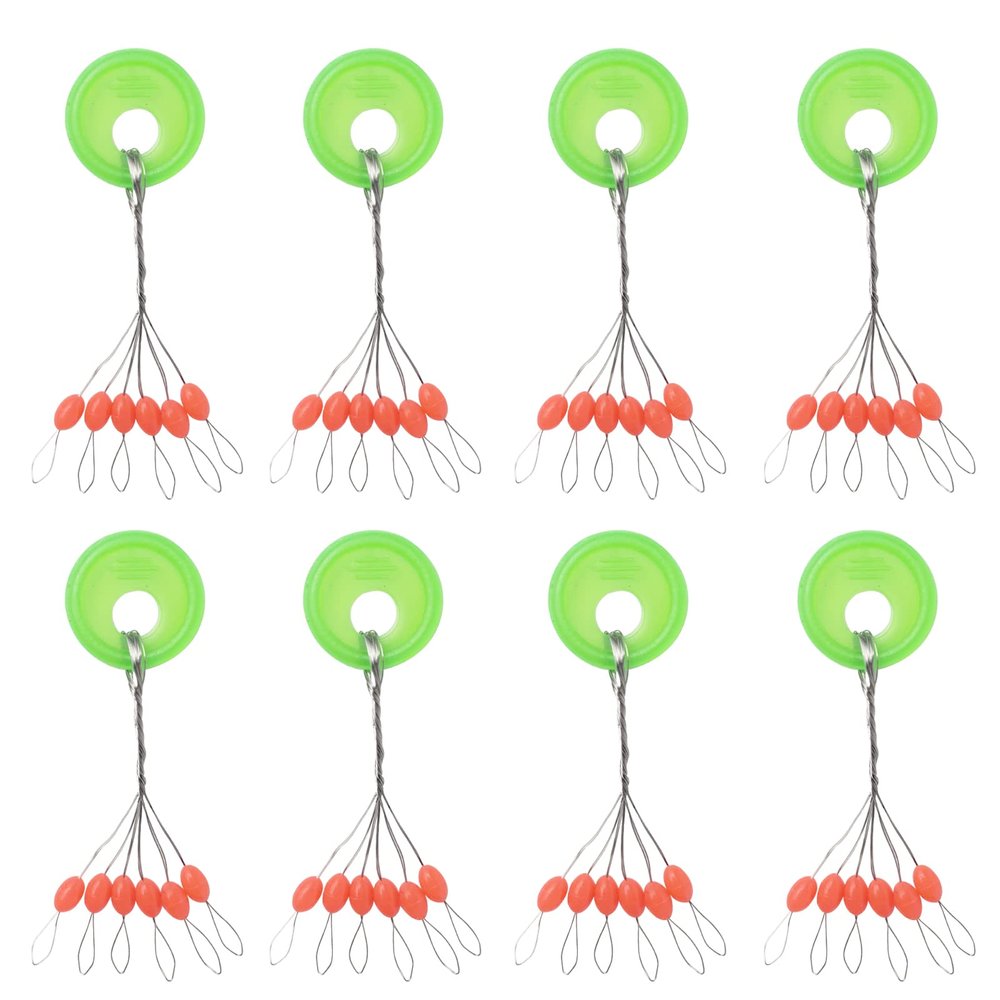 EUPHENG 600Pcs Fishing Rubber Bobber Stops, 6 in 1 Float Sinker Stopper, Bobber Stoppers for Fishing Line Oval Shape Column Shape Size L,M,S Available