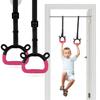 EXQ Home Kids Gymnastic Rings Pull up Rings for Chlidren Exercise,Indoor Gym Ring,Kids Gymnastics Rings with Adjustable Straps,Load Bearing 220lb,Red Hands Tape (NO Bar) view 1