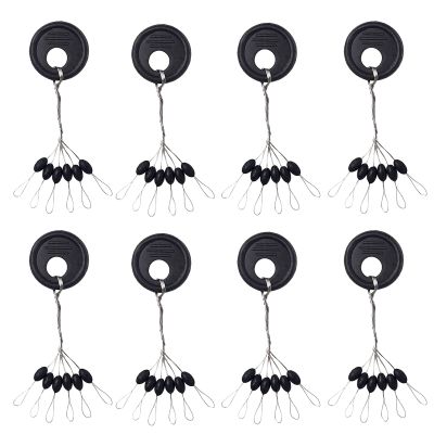 EUPHENG 600Pcs Fishing Rubber Bobber Stops, 6 in 1 Float Sinker Stopper, Bobber Stoppers for Fishing Line Oval Shape Column Shape Size L,M,S Available