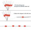 EUPHENG 600Pcs Fishing Rubber Bobber Stops, 6 in 1 Float Sinker Stopper, Bobber Stoppers for Fishing Line Oval Shape Column Shape Size L,M,S Available view 4