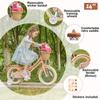 Glerc Little Molly 14 Inch Kids Bike, Retro Cruiser Girls Bike for Children Ages 3-5 Years Old, Kids Bicycle with Wicker Basket & Training Wheels, Peach view 2
