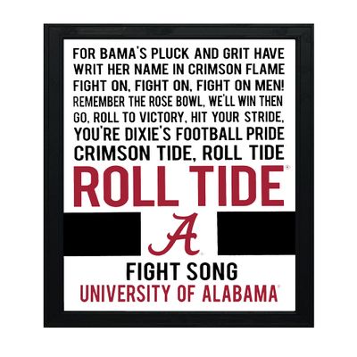 Alabama Crimson Tide Gift - Roll Tide Poster - Officially Licensed Art Print - 13x19" - Yea Alabama Fight Song Poster (No Frame)
