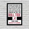 Alabama Crimson Tide Gift - Roll Tide Poster - Officially Licensed Art Print - 13x19" - Yea Alabama Fight Song Poster (No Frame) view 2
