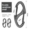 40 Pieces of S Shaped Double Carabiner Keychain  (1.6 Inch) Dual Gate S Binder Carabiner  Ideal for Camping Traveling Fishing (Dark Grey) view 2