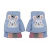 RONGXINUS Kids Winter Warm Glove Boys Girls Knitted Half Finger Mitten Children Cute Rabbit Flip Top Glove Kids Hand Covers Outdoor Thermal Mitten Children Xmas Gifts for 4-12 Years Old view 1