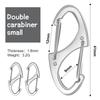 40 Pieces of S Shaped Double Carabiner Keychain  (1.6 Inch) Dual Gate S Binder Carabiner  Ideal for Camping Traveling Fishing (Silver) view 2