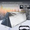 Woanger 4/10/20 Pcs Emergency Tent for Homeless Survival Tents Bulk 2 Person Tube Camping Tents 8 ft x 3 ft Shelter Survival Tent Portable Shelter for Hiking Backpacking Camping Outdoor(Silver,10 Pcs) view 2