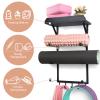 DOCMON Yoga Mat Holder Wall Mount,17" x 28" Yoga Mat Rack Home Gym Accessories, Storage for Foam Roller, with Wood Floating Shelves for Hanging Yoga Strap and Resistance Bands view 2