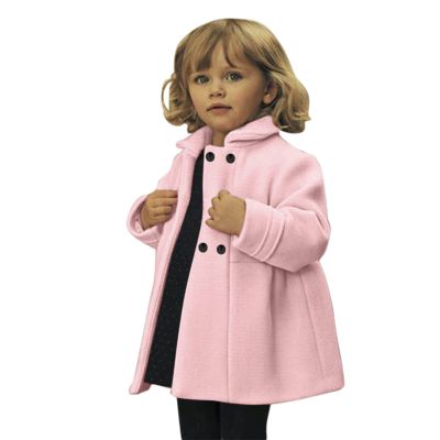Toddler Girls Long Sleeve Winter Windproof Coat Jacket Kids Warm Fleece Double Breasted Trench (Pink #1, 6-7 Years)