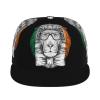 Headphone Glasses Lion and Ireland Flag Flat Bill Brim Baseball Cap Cool Hip Hop Trucker Hat Men Women Adjustable Baseball Caps view 2