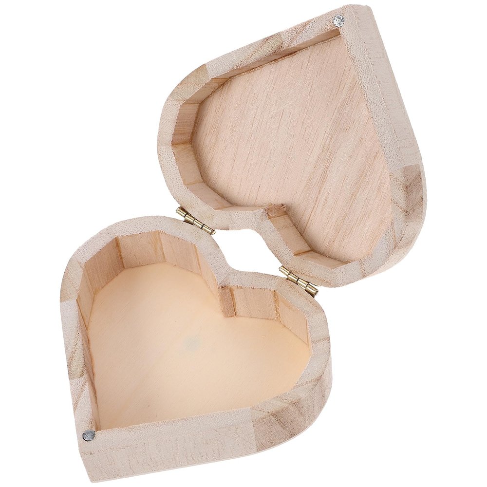 Gadpiparty Wooden Jewelry Box Heart-shaped Wooden Box Crafts for Women Girls Jewelry Makeup Home Decor