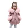 Toddler Girls Long Sleeve Winter Windproof Coat Jacket Kids Warm Fleece Double Breasted Trench (Pink #2, 6-7 Years) view 1
