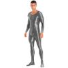 Daenrui Men's One Piece Spandex Long Sleeve Bodysuit Unitard Stretchy Workout Jumpsuit Leotard Costume Dark Grey X-Large view 2