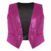 iiniim Mens Sequin Vest Shiny Suit Vest Slim Fit V-Neck Party Dress Stylish Tuxedo Waistcoat Sleeveless Jacket Hot Pink X-Large view 1