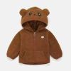 Newborn Infant Baby Fleece Jacket Long Sleeve Warm Jacket Full Zip Hoodie Coat Outerwear for Boys (Coffee, 3-4 Years) view 2