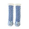 3D Baby Winter Fluffy Fuzzy Slipper Socks,toddlers indoor Long Socks Cute Cartoon Animal Slipper Socks Warm Socks (Blue puppy) view 1