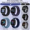 Bcuckood Nylon Loop Compatible with Fitbit Sense 2/Sense/ Versa 4/ Versa 3 Bands, Women Men Soft Nylon Adjustable Breathable Strap Solo Loop Replacement Wristband view 3