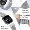 Bcuckood Nylon Loop Compatible with Fitbit Sense 2/Fitbit Sense/Fitbit Versa 4/Fitbit Versa 3 Bands, Women Men Soft Nylon Adjustable Breathable Strap Solo Loop Replacement Wristband view 2
