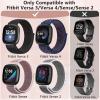 Bcuckood Nylon Loop Compatible with Fitbit Sense 2/Fitbit Sense/Fitbit Versa 4/Fitbit Versa 3 Bands, Women Men Soft Nylon Adjustable Breathable Strap Solo Loop Replacement Wristband view 3