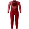 winying Kids Girls Mesh Splice Long Sleeve One Piece Gymnastics Leotard Rhinestones Hollow Back Full Length Unitard Burgundy 12 Years view 2