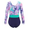 Huimingda Kids Girls Long Sleeve Leotard Gymnastics Sport Bodysuit Dance Skating Costume Shadow Pink 10 Years view 2