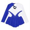 JanJean Kids Girls Long Sleeve Shiny Figure Ice Skating Dress Ballet Dance Gymnastics Leotard Dress Royal Blue B 10 Years view 4