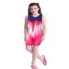 EQSJIU Gymnastics Leotards with Shorts for Girls Unicorn Rainbow Balloon Flower Sparkly Gradient Colors Biketard, 4-5T, Gradient Red view 3