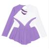 JanJean Kids Girls Long Sleeve Shiny Figure Ice Skating Dress Ballet Dance Gymnastics Leotard Dress Lavender B 6 Years view 4