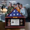 DECOMIL - Large Military Shadow Box Frame Memorial Burial Funeral Flag Display Case for 5x9 Flag, Solid Wood with Customize Name Plate (Army) (Plain) view 4