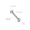 Satix 20G Push In Labret Monroe Surgical Steel Gold Labret Studs with 2mm CZ Prong Set Press Fit Threadless Top and Flat Back 1/4-6mm view 2