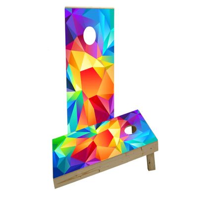 Bright Colored Flipped Prisms Custom Cornhole Board Game Set