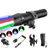 4 Color in 1 RGBW Lights LED Hunting Flashlighs,Tactical Flash Light with Universal Picatinny Rail Mount 1500 Lumen Predator Lights with Interchangeable Remote Pressure Switch for Night Hunting view 1