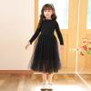 aromm Girls Tutu Dress Long Sleeve Stretchy Knit Tulle Dress Black with Pearl Hairband for Party Casual, 130 view 2