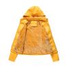 Womens Winter Motorcycle Jacket Zip Up Slim Detachable Hood Leather Coats Solid Color Fleece Lined Biker Outwear (Yellow,Small) view 3