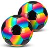 Retisee 2 Pcs Rainbow Soccer Ball with Pump Official Size Indoor Outdoor Soft Inflatable Soccer Sport Gift for Adult for Practice Game Back to School(Classic,Size 3) view 1