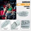 9 mm Leather Fitness Weight Lifting Belt for Women&Men with 4 Inches Padded Lumbar Support for Power Lifting Workout & Squats Exercise(A-White/M) view 3