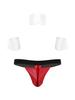 Kvysinly Men's Christmas Underwear Santa Costume Lingerie Set Sexy Boxershort Briefs with Collar Cuffs Type D Large view 2