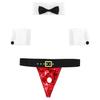 Kvysinly Men's Christmas Underwear Santa Costume Lingerie Set Sexy Boxershort Briefs with Collar Cuffs Type D Large view 3