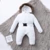 Boy Baby Coat Jumpsuit Warm Girl Winter Infant Jacket Outerwear Hooded Romper Boys Snow Suits (Q-White, 9 Months) view 3