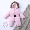 Boy Baby Coat Jumpsuit Warm Girl Winter Infant Jacket Outerwear Hooded Romper Boys Snow Suits Toddler (Q-Pink, 3 Months) view 3