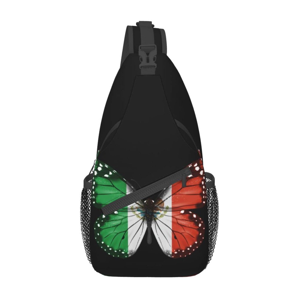 FBCAL Mexico Flag Chest Bags Crossbody Sling Backpack Travel Hiking Daypack Shoulder Bag For Unisex Men Women
