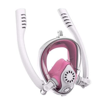 XARONF Full Face Snorkel Mask, 180 Degree Panoramic HD View Snorkeling Mask, Double Tube Diving mask for Diving Enthusiasts (Color : B, Size : Large)